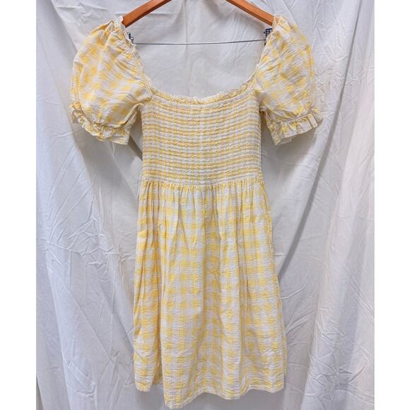 Charlie Holiday Sienna Dress Yellow Gingham US 8 Spring Romantic Picnic Fairy - Picture 4 of 6